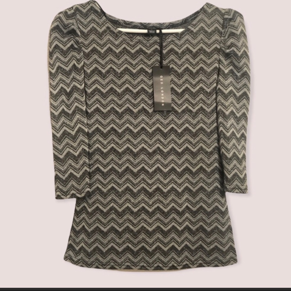 London design top metallic detail NWT